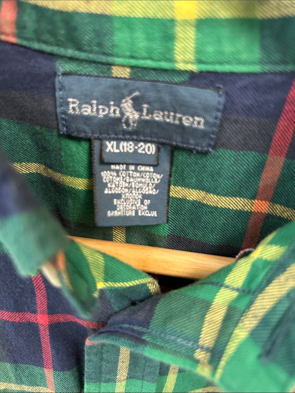 Ralph Lauren Plaid Flannel Boys XL Button Down Shirt Preppy - Picture 3 of 9